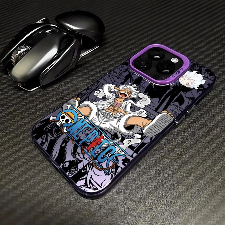Funda de teléfono para iPhone 12 11 14 16Pro 13 Pro MAX XR 16e 14Pro XS MAX 15 funda suave O-One PiecesS Luffy 5 Gear - imagen 5
