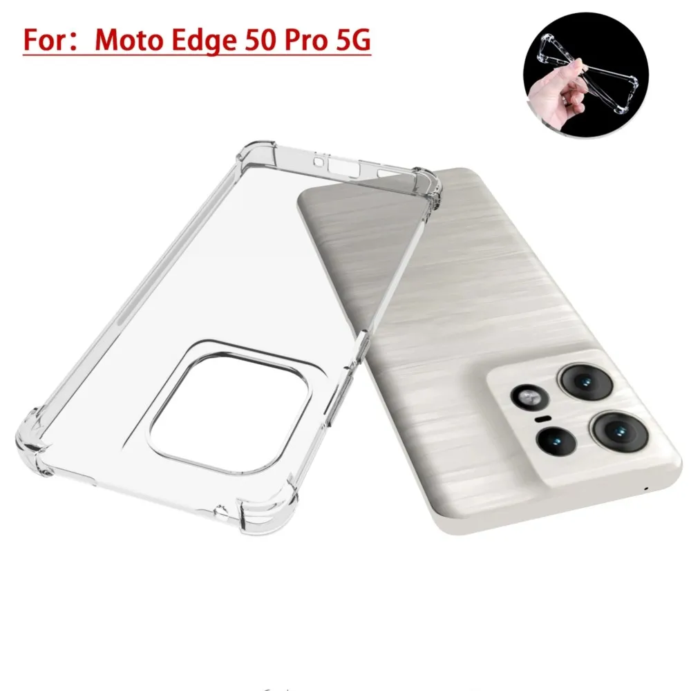Funda de silicona transparente anticaída para Motorola MOTO Edge 50 Pro 5G, Funda transparente para Moto Edge50 Pro - imagen 4