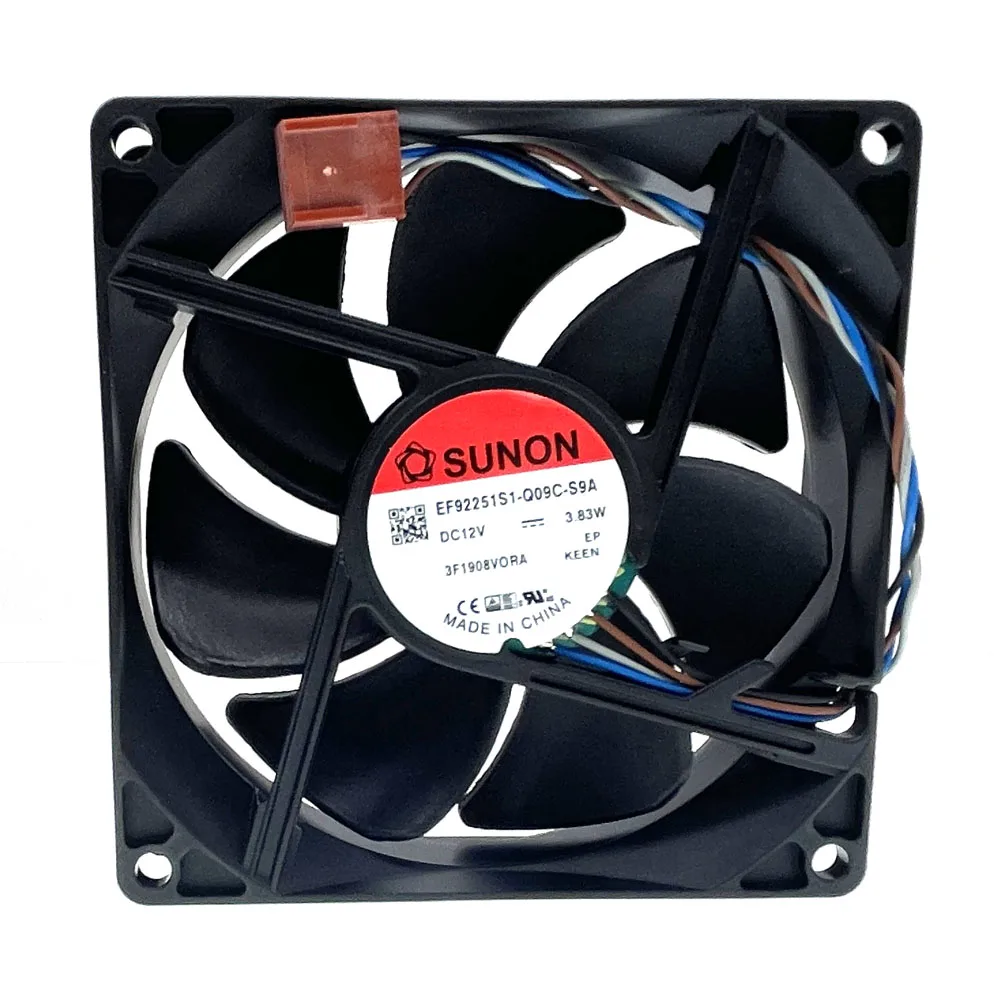 Ventilador de servidor de caja PWM de 92mm, Enfriador de refrigeración SUNON EF92251S1-Q09C-S9A 9225 DC 12V 3,83 W de 4 cables 92x92x25mm, nuevo - imagen 3