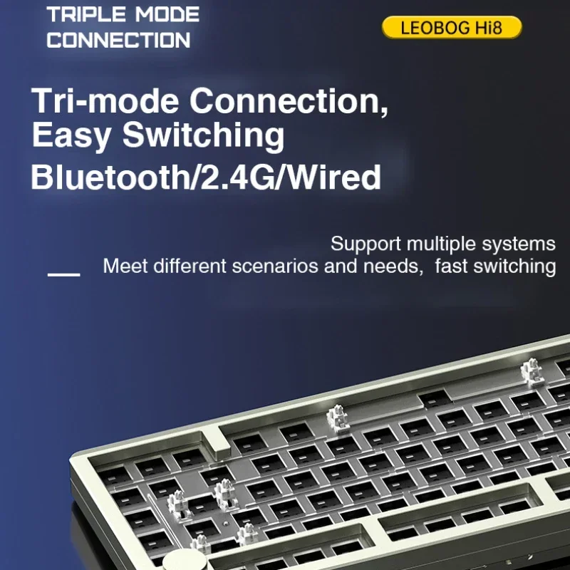LEOBOG Hi8 Teclado mecánico inalámbrico 3 modos CNC aluminio 75% junta RGB de intercambio en caliente personalizada teclado Bluetooth teclados para juegos - imagen 5