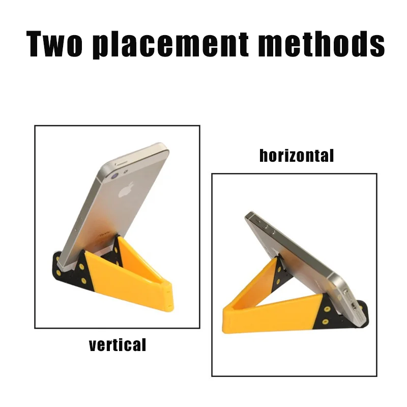 Soporte plegable para teléfono de escritorio, soporte de montaje para teléfono móvil ABS en forma de V para tableta, soporte de cabecera perezoso de escritorio ajustable - imagen 3