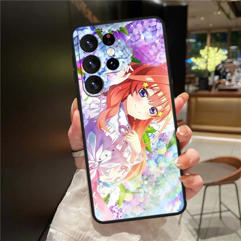 Miku Nakano Anime funda para Samsung Galaxy Note 20 10 9 8 A24 A34 M13 M31 M32 M52 M62 Ultra Lite funda de teléfono negra - imagen 5