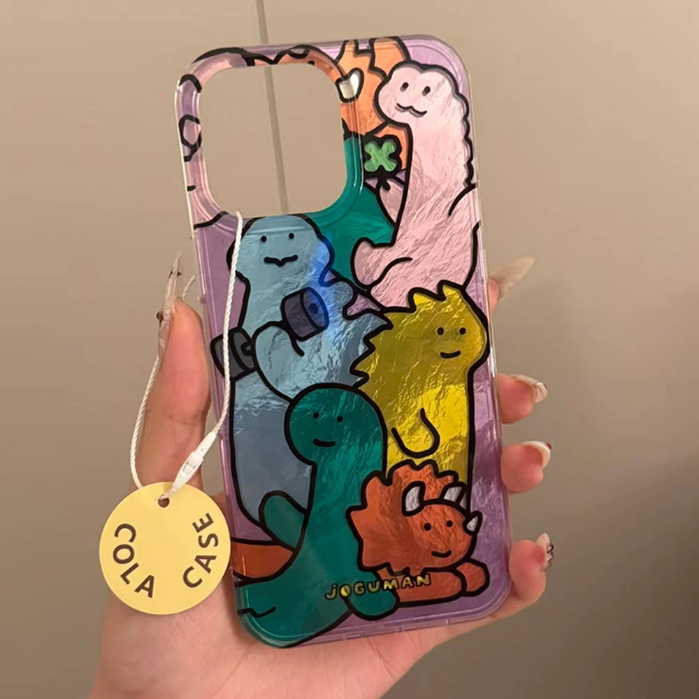 Para Samsung Galaxy S25 Edge S24 S23 S22 S21 S20 FE Plus Ultra dibujos animados dinosaurio colorido patrón parachoques TPU a prueba de golpes funda de teléfono - imagen 5