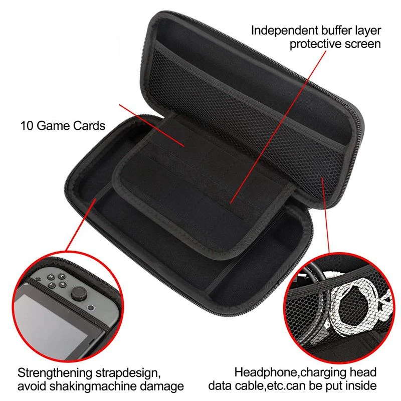 Estuche de transporte de viaje para Nintendo Switch, Kit de consola de juegos, bolsa de transporte protectora para Switch - imagen 4
