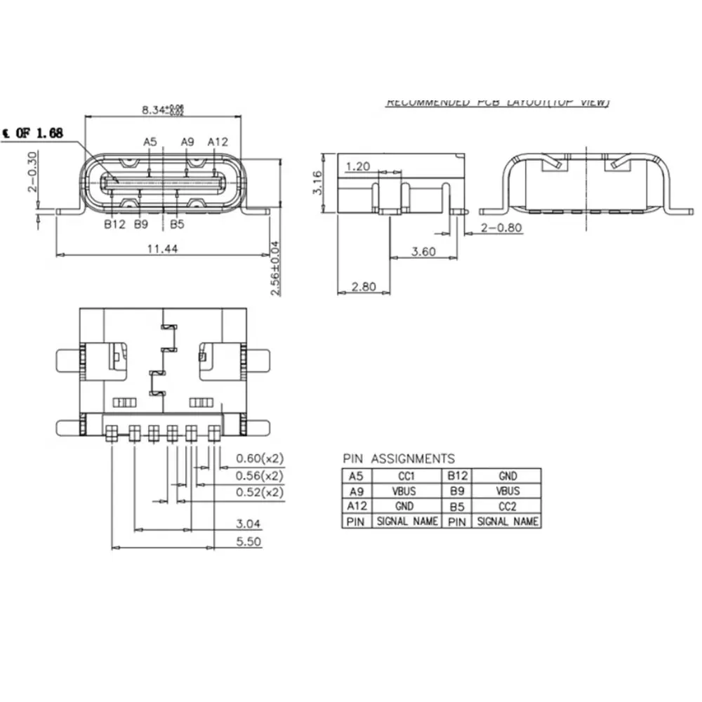 10-50 Uds USB 3,1 tipo C conector hembra 6Pin montaje completo 6P 5V 5A conector USB de toma de carga rápida de alta corriente Simple - imagen 3