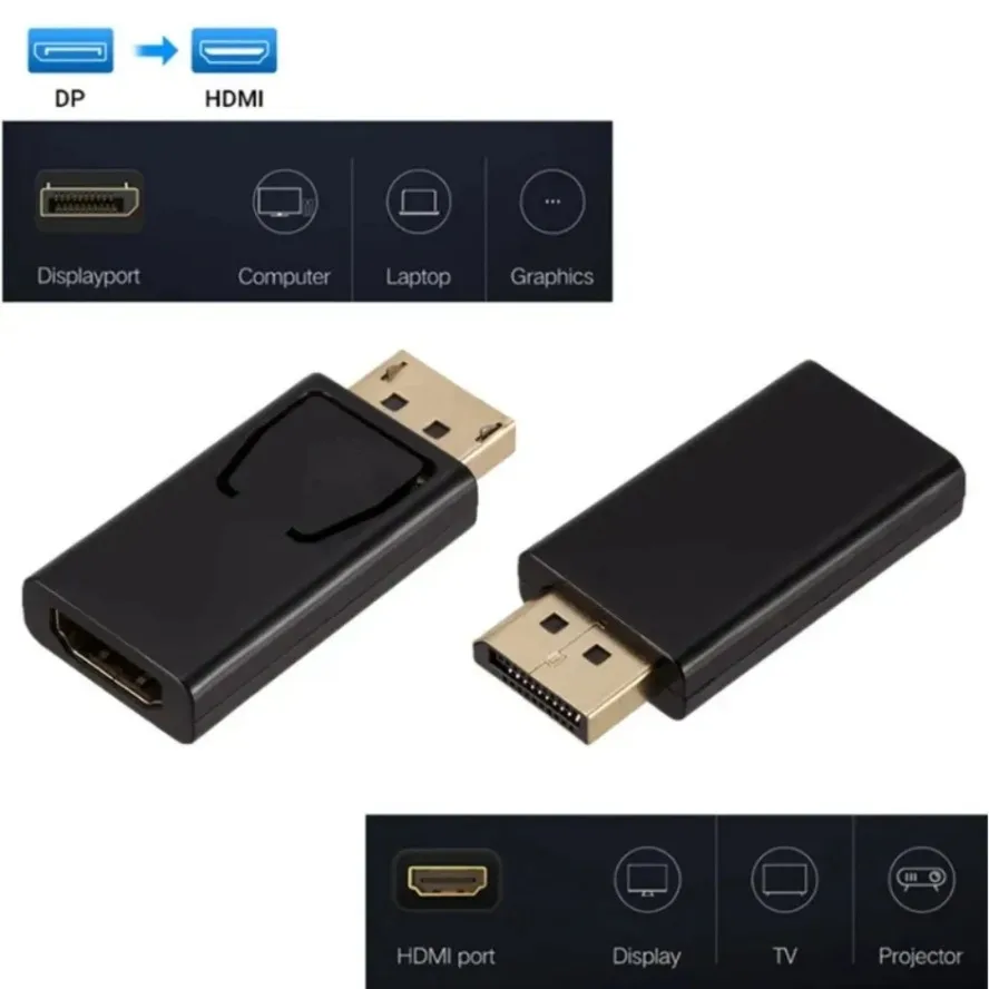 Adaptador compatible con DisplayPort a HDMI de 1080P, convertidor de puerto de pantalla macho DP a hembra, Cable de TV HD, Audio y vídeo para PC y TV - imagen 4