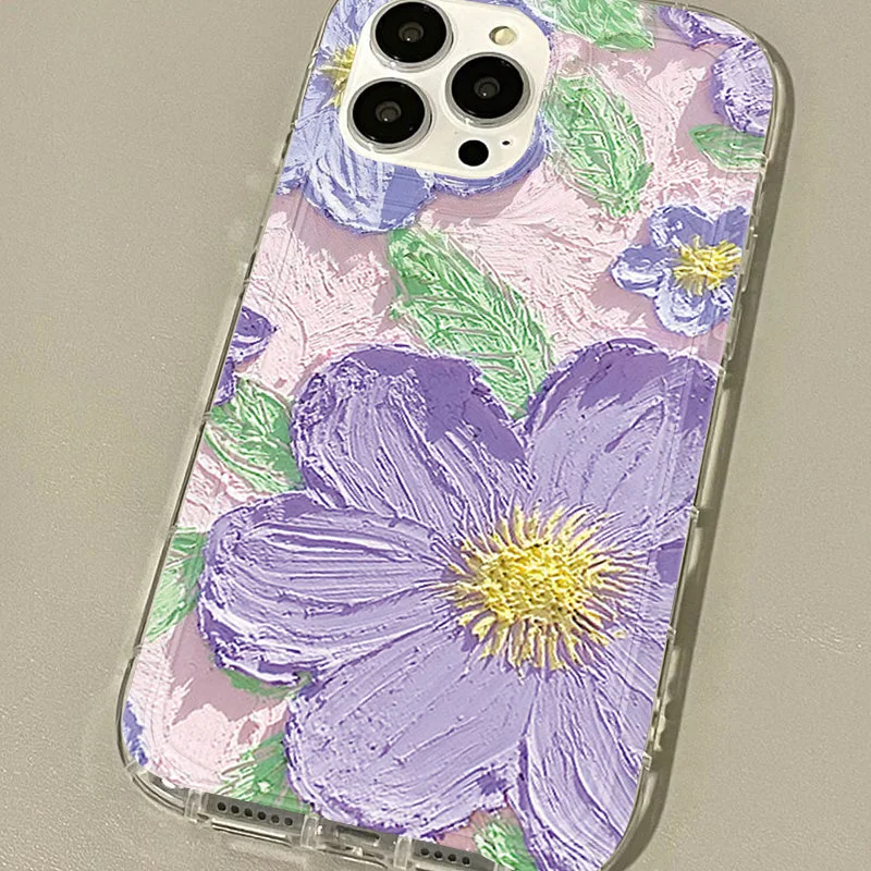 Funda de teléfono suave de TPU con flores para iPhone 11, Funda para iPhone 13, 14, 15 Pro Max 12 XR 7 8 Plus Xs SE 6s 13pro 15pro, cubiertas transparentes - imagen 5
