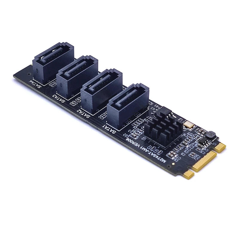 Tarjeta adaptadora M.2 Key PCIE Gen3 a 6 puertos SATA 3,0, tarjeta convertidora NVMe a SATA NVME PCIe 3,0 a 4 puertos SATA3, tarjeta de expansión de 6Gbps - imagen 5