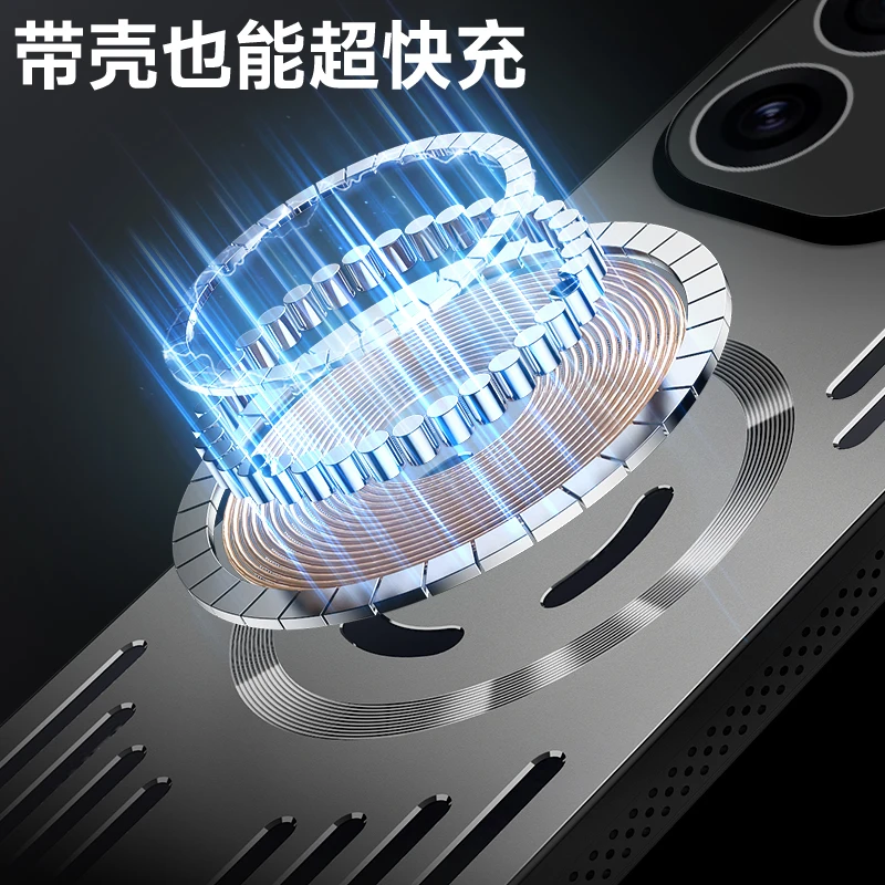 Para Reno 15 Pro Magsafe caja de disipación de calor de Metal de carga para OPPO Reno 15 Pro aleación de aluminio cubierta dura a prueba de golpes parachoques - imagen 4