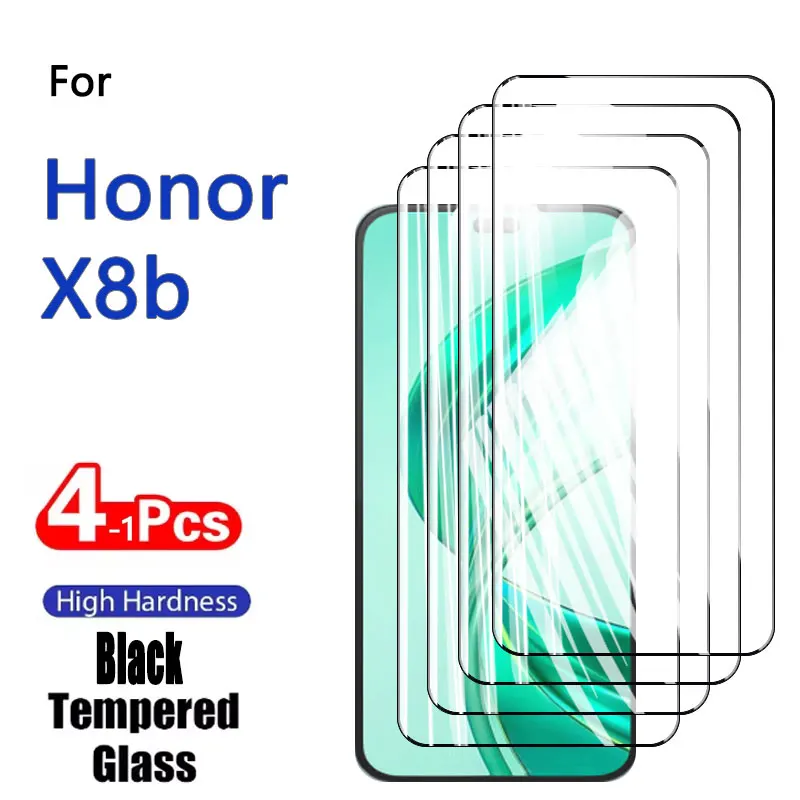 Protectores de pantalla para Honor X8b, cristal templado de 6,7 ", alta HD 9H, funda de aluminio antiarañazos, protección amigable, 1-4 Uds. - imagen 3