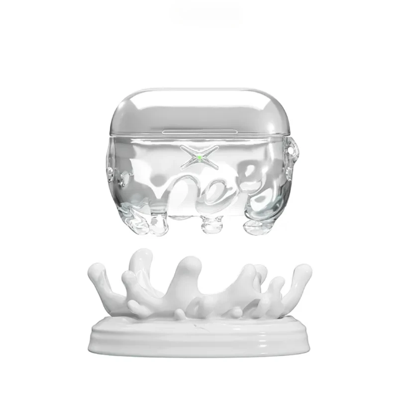 Funda Original para Airpods Pro1/Pro2, serie gota de agua, carcasa dura transparente de resina, funda personalizada para Airpods, Base de carga contra salpicaduras de agua