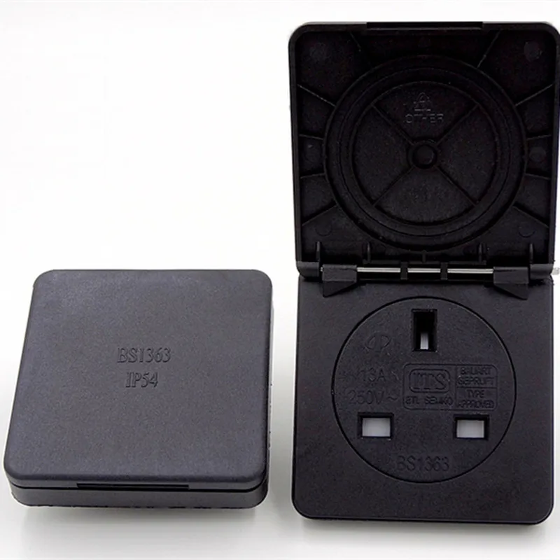 1PCS UK British Singapore IP54 Waterproof Industrial Socket 13A 250V IP44 AC Power Socket Power Connector Plug Socket with Cover - imagen 5