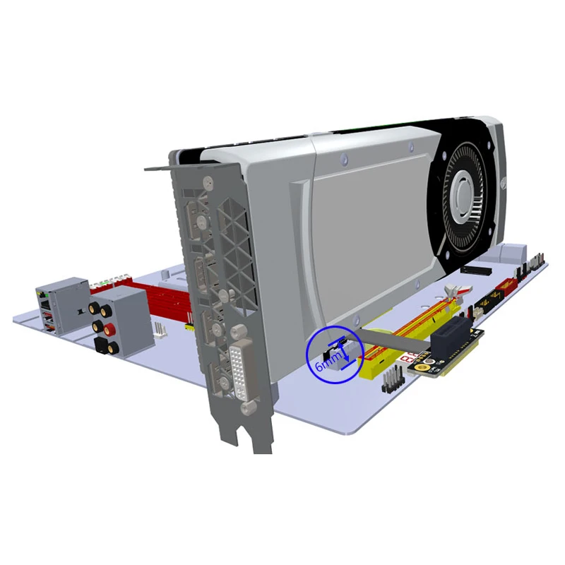 Cable elevador PCIE X1, Cable de extensión PCIe 3,0 x1 a x1 de ángulo recto Dual de 90 grados, extensor de cinta de tarjeta vertical PCI Express 1x de 8Gbps - imagen 4