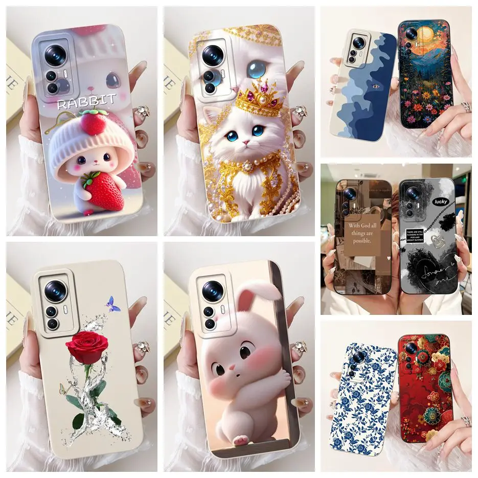 Para Xiaomi 12T Pro funda bonita de dibujos animados de moda cubierta pintada funda de teléfono de silicona suave para Xiaomi Mi 12T Pro Mi12T 5G Fundas parachoques