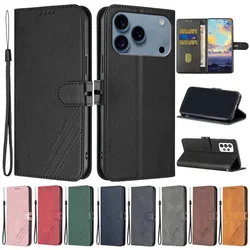 Apple iPhone 17 Pro Max – Funda de cuero tipo billetera magnética