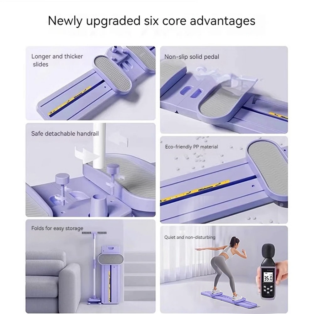 Máquina de esquí fitness, entrenador de esquí plegable, equipo de ejercicio muscular del suelo pélvico multifunción, antideslizante para entrenamiento de cuerpo completo - imagen 5