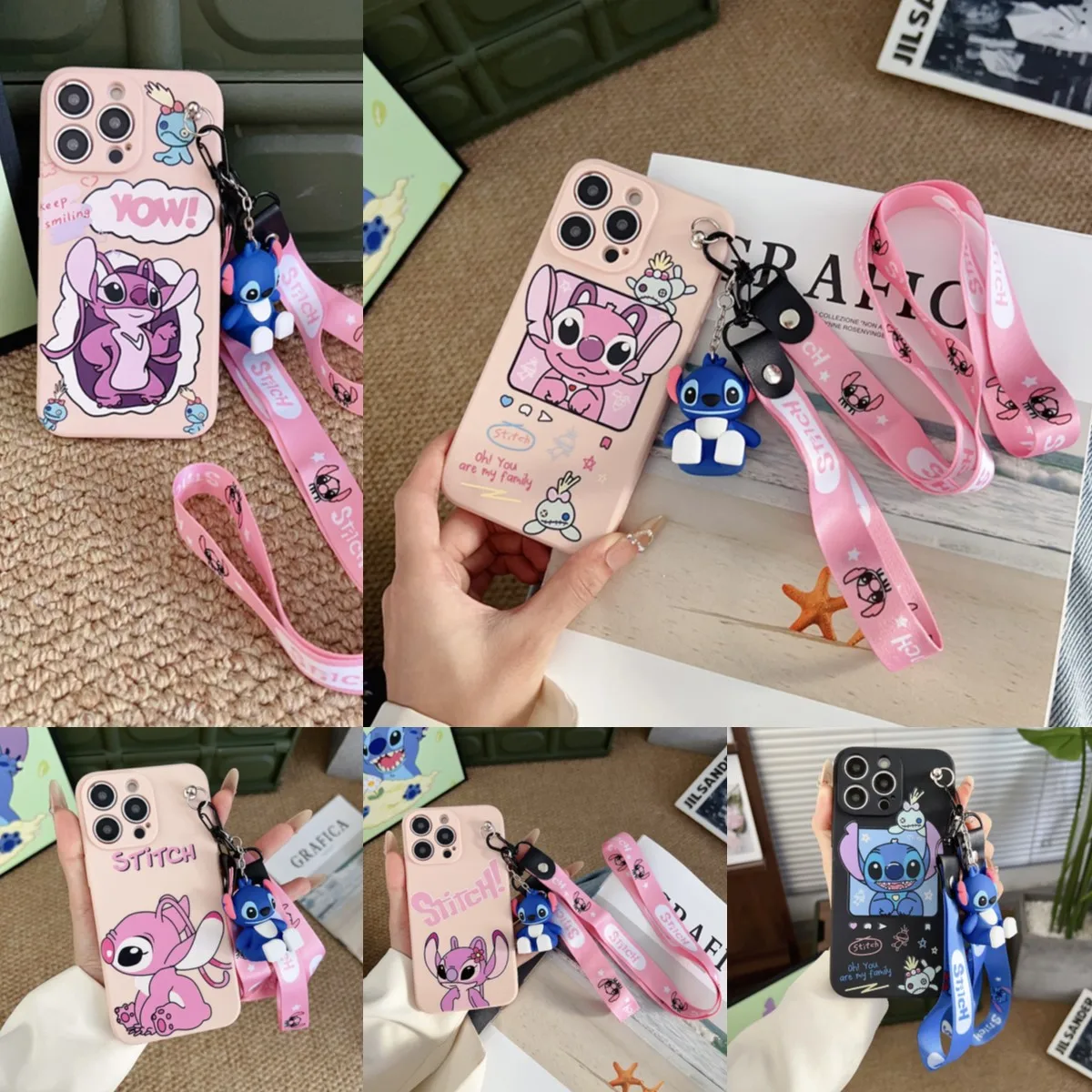 Funda de Ángel de dibujos animados con cuerda de soporte para Xiaomi Redmi 8 9 9T A1 A3 Note 7 8 9 10 Pro - imagen 2