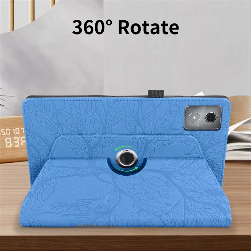 Para Coque Lenovo Tab K11 Plus funda de 11,45 pulgadas árbol 3D en relieve soporte giratorio de 360 grados tableta para Lenovo K11 Plus funda - imagen 4