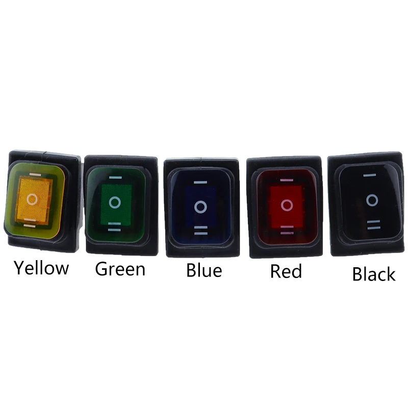 KCD4-203-interruptor basculante resistente al agua, dispositivo de 16a 250VAC, 30x22, 6 pines, DPDT, encendido y apagado, 12V, 220V, luz LED verde y roja - imagen 3