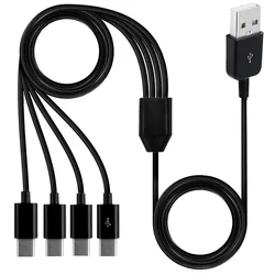 Cable Divisor USB-C a USB Y 3 Puertos para Carga Múltiple