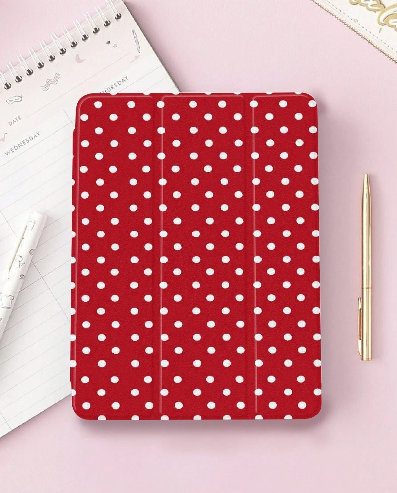 Funda clásica Simple de lunares rojos para iPad pro 10/11/2020/6th/7th /8th /Air 3rd/Air 4th/9th gen/Air 5th Gen 2022/Air 11 - imagen 4