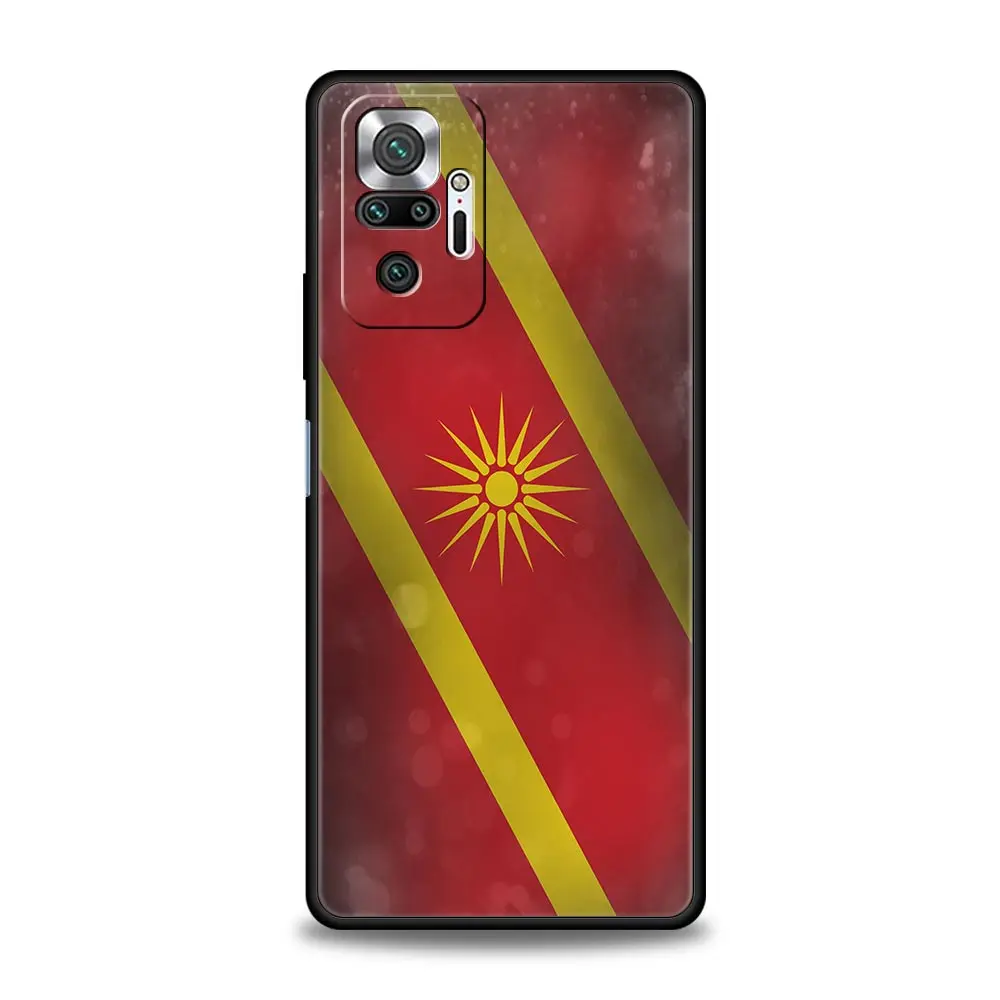 Funda de teléfono con bandera de Macedonia para Xiaomi Redmi Note 14 13 12 5G 11 10 Pro Plus 4G 9S 9 14C 13C 12C 10C 9C 9A funda suave de TPU - imagen 2