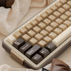 Teclas PBT translúcidas para teclado mecánico, perfil Cherry Café Latte