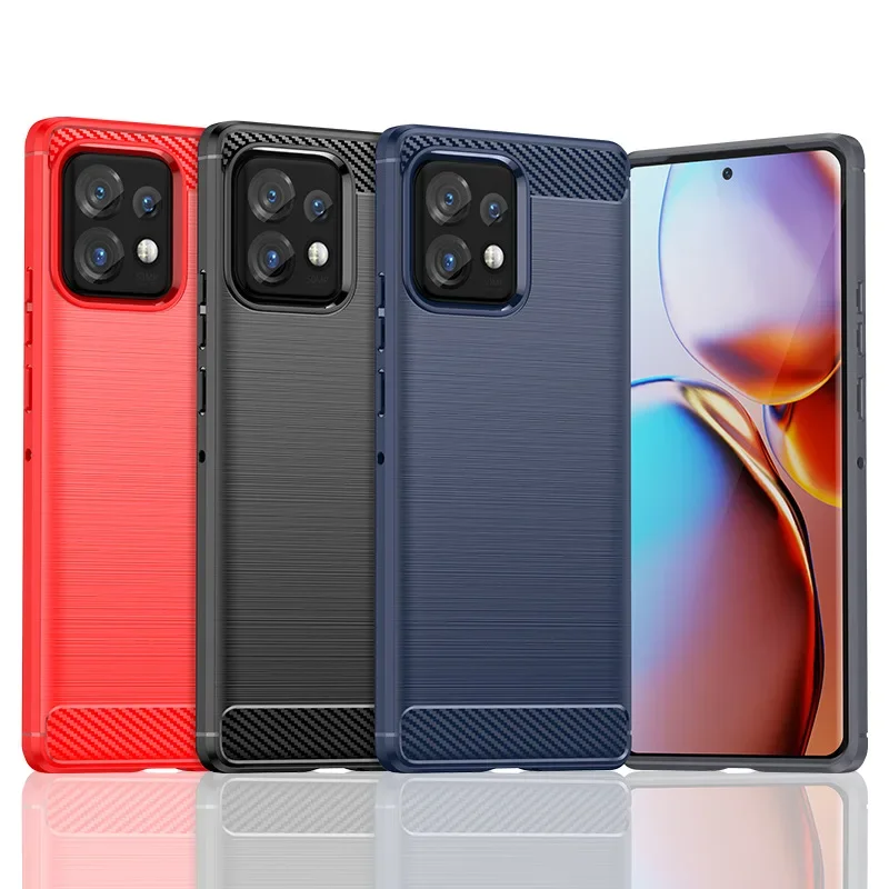Funda de TPU de fibra de carbono para Moto Edge 50 Pro Fushion Ultra G24 5G, cubierta mate suave a prueba de golpes, carcasa antiarañazos cepillada - imagen 2