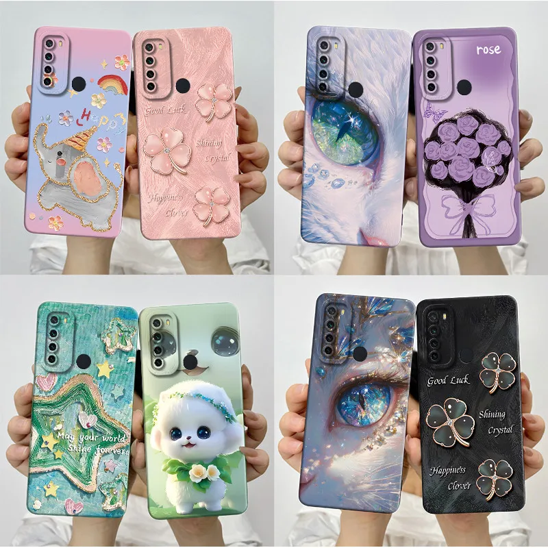 Funda de silicona para Xiaomi Redmi Note 8, funda de TPU suave de lujo estética para Redmi Note 8 2021 Note8, carcasa protectora para parachoques