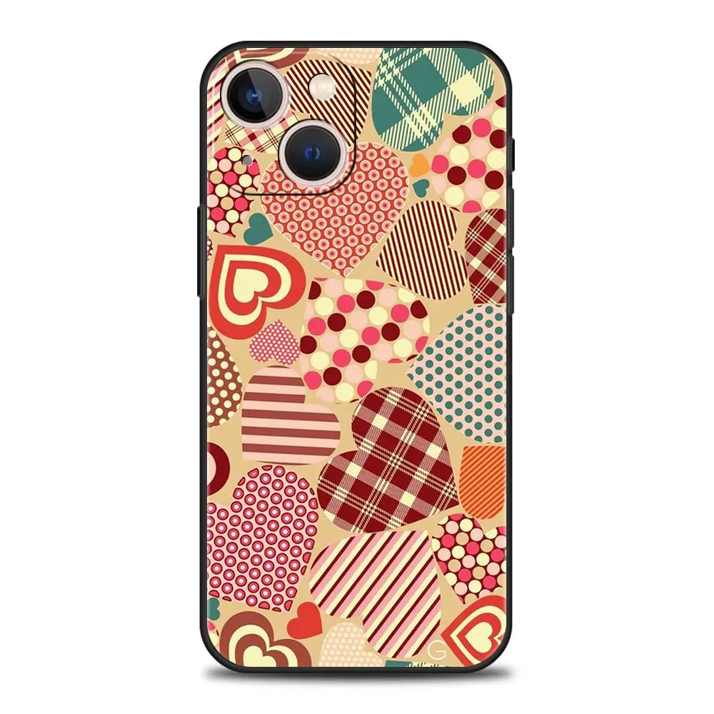 Funda de teléfono colorida con forma de corazón de amor para iPhone 16 13 15 14 12 11 Pro MAX XR X SE XS 7 8 Plus, funda suave de TPU - imagen 4