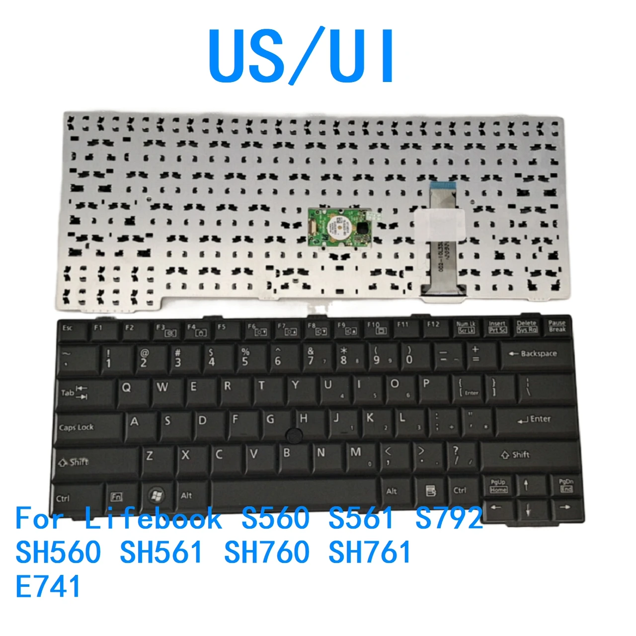 Nuevo teclado en idioma US UI para Fujitsu Lifebook S560 S561 S792 SH560 SH561 SH760 SH761 E741 teclado de repuesto para Notebook