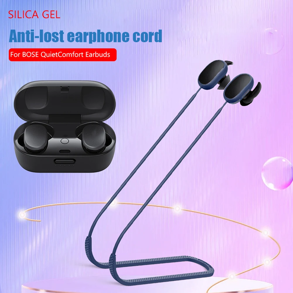 Correa de silicona antipérdida para auriculares, cordón colgante para el cuello, QuietComfort para BOSE, Bluetooth