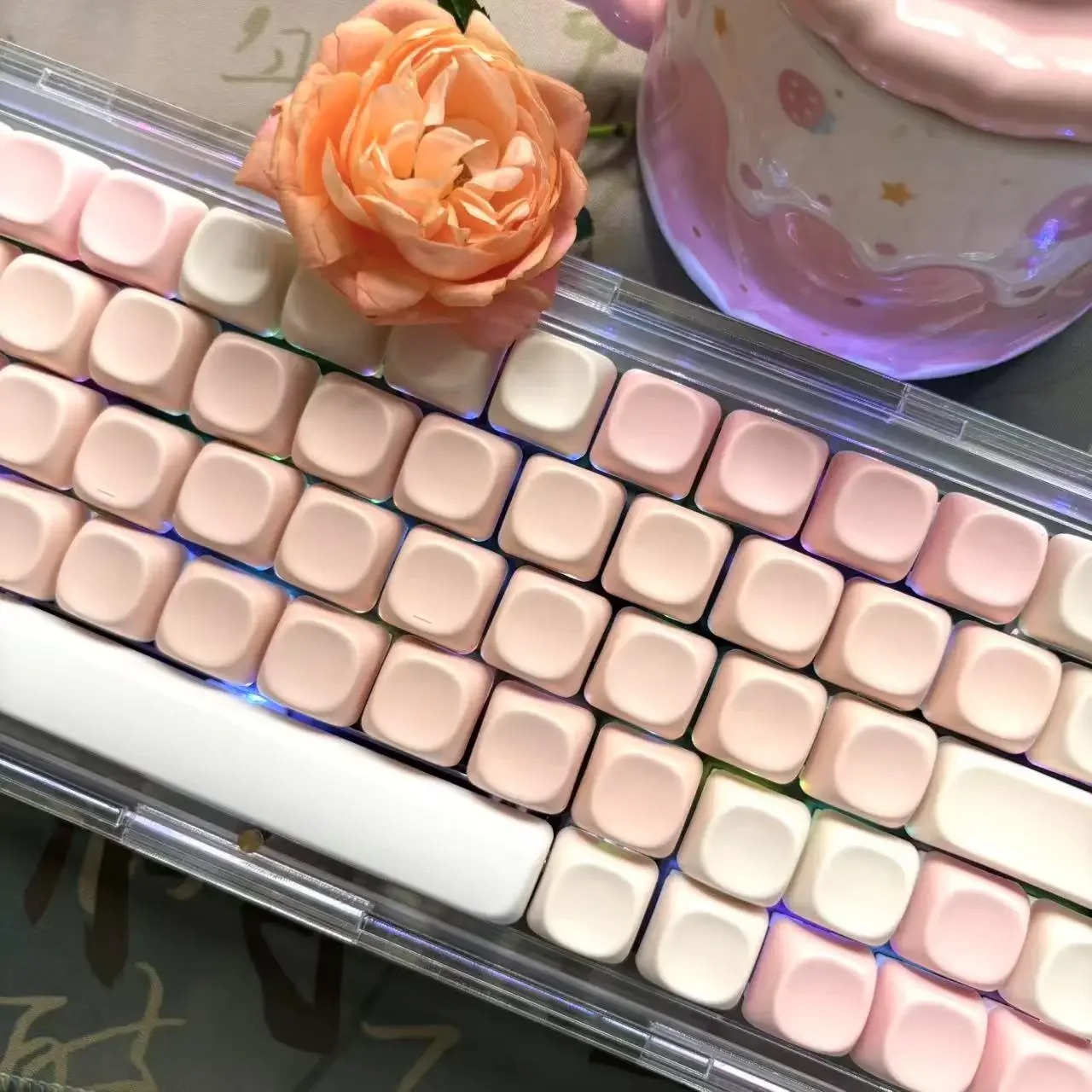 Teclas en blanco, juego de teclas de perfil MOA DIY, teclas personalizadas de sublimación de tinte PBT para teclado mecánico MX 61/68/84/87/104/108 - imagen 2