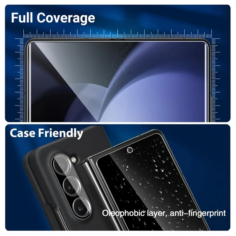 2 uds vidrio templado transparente frontal para Samsung Galaxy Z Fold 7/Z Fold 6, protectores de pantalla de poste instantáneo de alta claridad Z Fold 5 4 5G - imagen 2