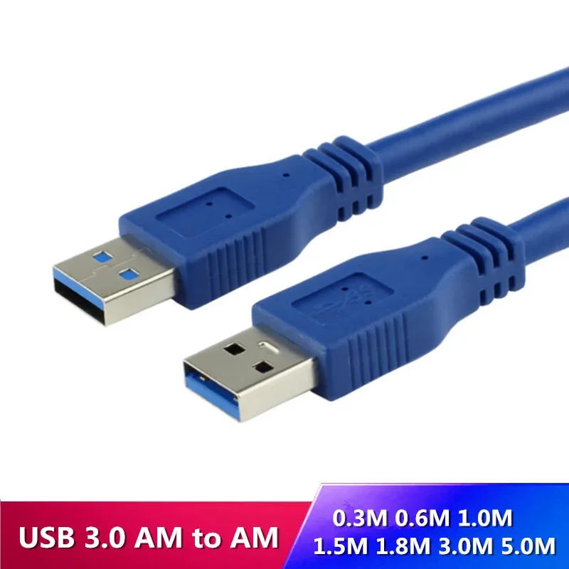 Cable de extensión USB macho a macho tipo A USB 3,0 azul de alta velocidad AM a AM 4,8 Gbps compatible con USB 2,0 0,3 M 0,6 M 1M 1,5 M-5M - imagen 2