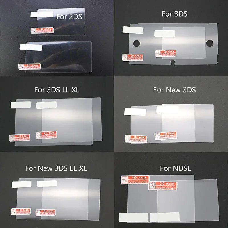 YUXI 1 pieza de película protectora transparente HD superior inferior para NDSI NDSL para 2DS 3DS 3DS LL XL nuevo 3DS XL LCD para Switch Lite Protector de pantalla