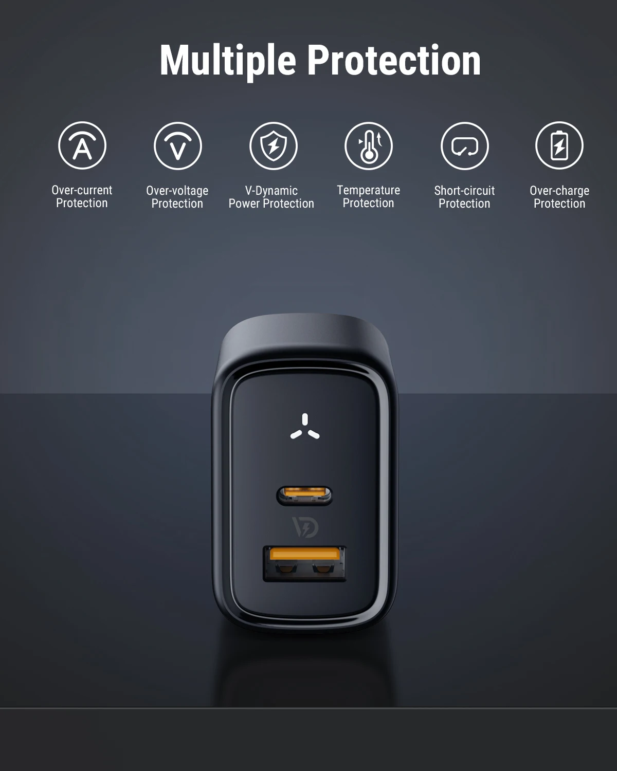 VOLTME 35W PD USB C cargador GaN III Tech cargador rápido bloque de cargador de pared rápido para iPhone 15 Pro Max MacBook iPad Steam Deck - imagen 5