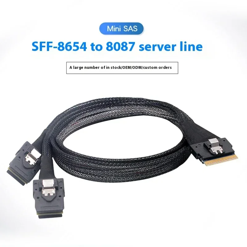Slim SFF-8654 8i a 2 puertos 8654 8611 8643 Cable de disco duro OCULINK SAS 8087 Cable de datos de matriz 40CM 4i 8i PCI-E NVMe tarjeta adaptadora - imagen 4