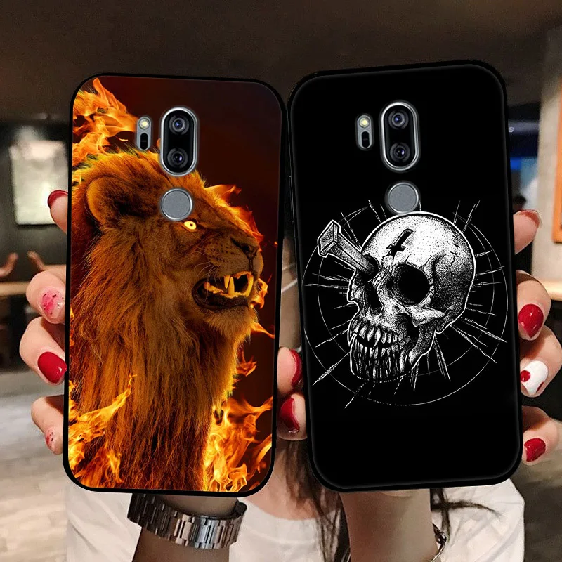 Para LG G7 ThinQ G7 Plus G7 + funda de lujo de silicona suave TPU cubierta de teléfono para LG G8 G8S G8X ThinQ Capa Panda funda pintada - imagen 3