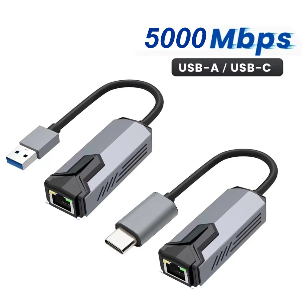 Tarjeta de red USB 3,0 tipo C a RJ45, 5000Mbps, adaptador 5G, convertidor Gigabit Ethernet, Lan Hub para PC, portátil, Windows 8,1/10/11