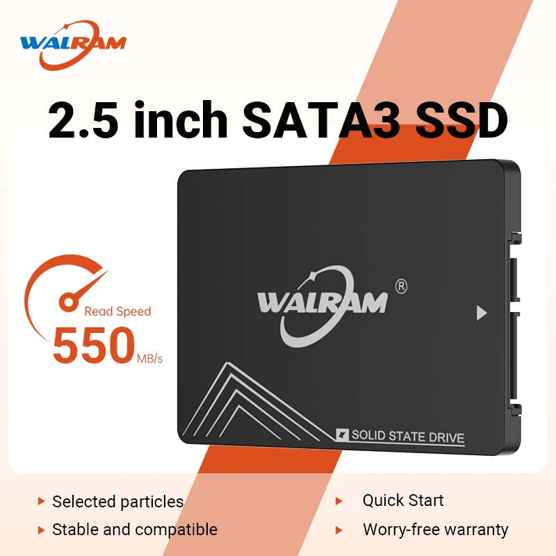 Walram 2.5 SATA 3 SSD 1TB 512GB Disco duro 2.5 PC portátil Escritorios HDD 120GB 128GB 240GB 256GB 480GB Unidad de estado sólido 1 TB 512 GB