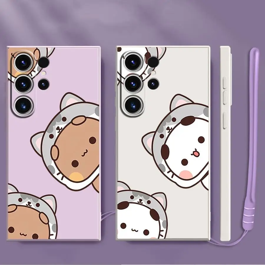Funda de teléfono Bubu bonita de dibujos animados para Samsung Galaxy S25 Edge S23 Note 20 10 Ultra S21 Plus S22 Ultra S24 FE S20 funda suave