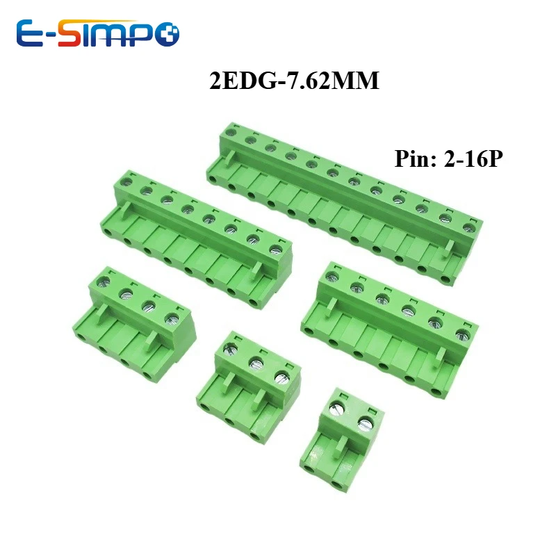 5/10 Uds 7,62 MM gran espaciado 2EDGRK 2-16P sin soldadura acoplamiento aéreo enchufable bloque de terminales PCB Termianl conector