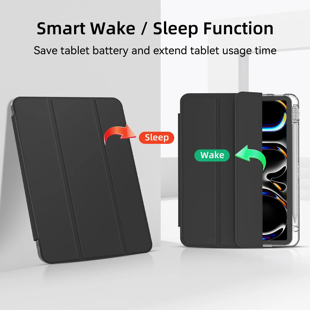 Para iPad Air 5 funda 2024 Air 6 11 iPad Pro 11 12,9 13 10 Gen 10,2 9th 8th 7th 9,7 6th 5th Mini 7 6 funda inteligente con portalápices - imagen 5