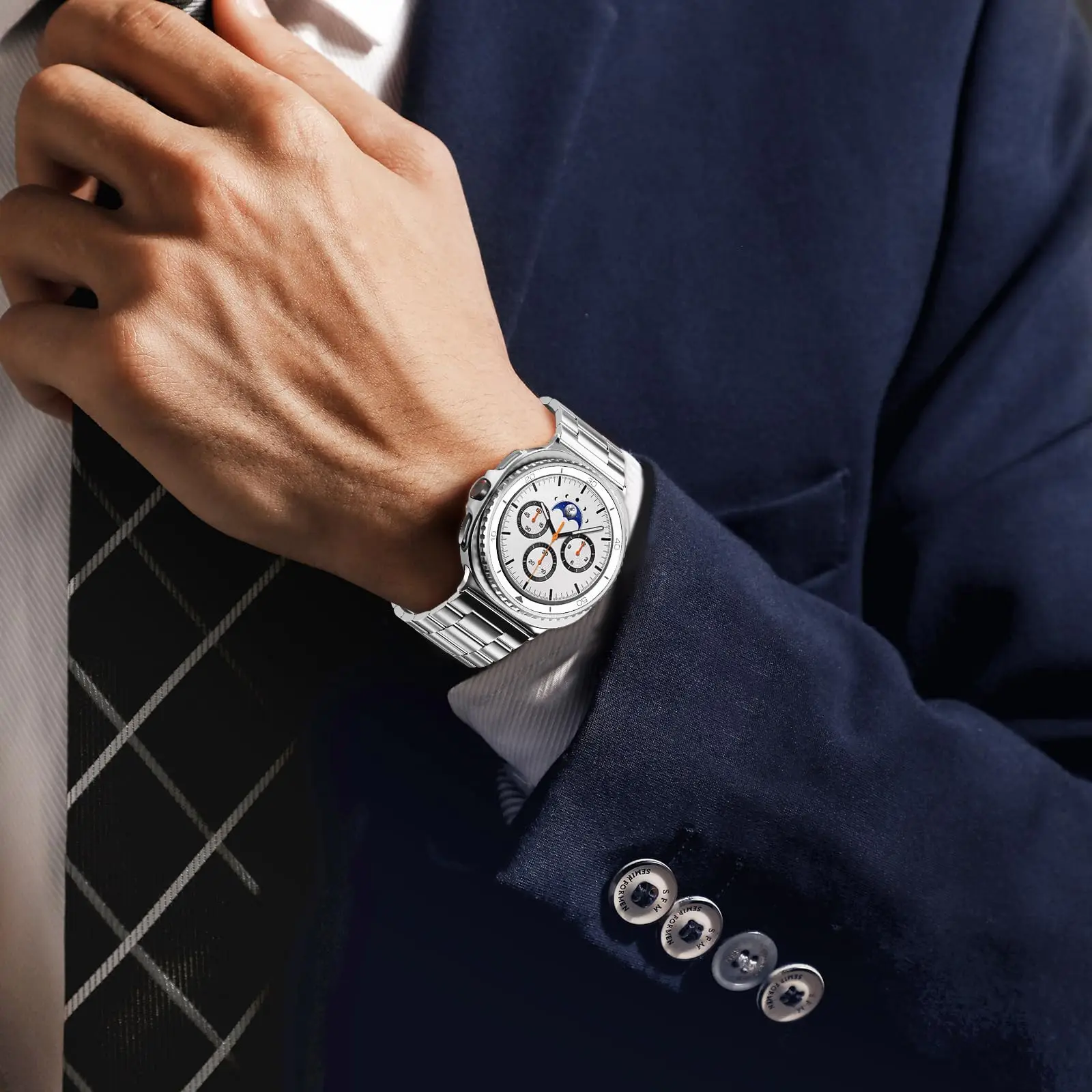 Correa de acero inoxidable para Samsung Galaxy Watch 8, Correa clásica de Metal de 46mm, Correa para Samsung Watch 8, 40mm y 44mm - imagen 5