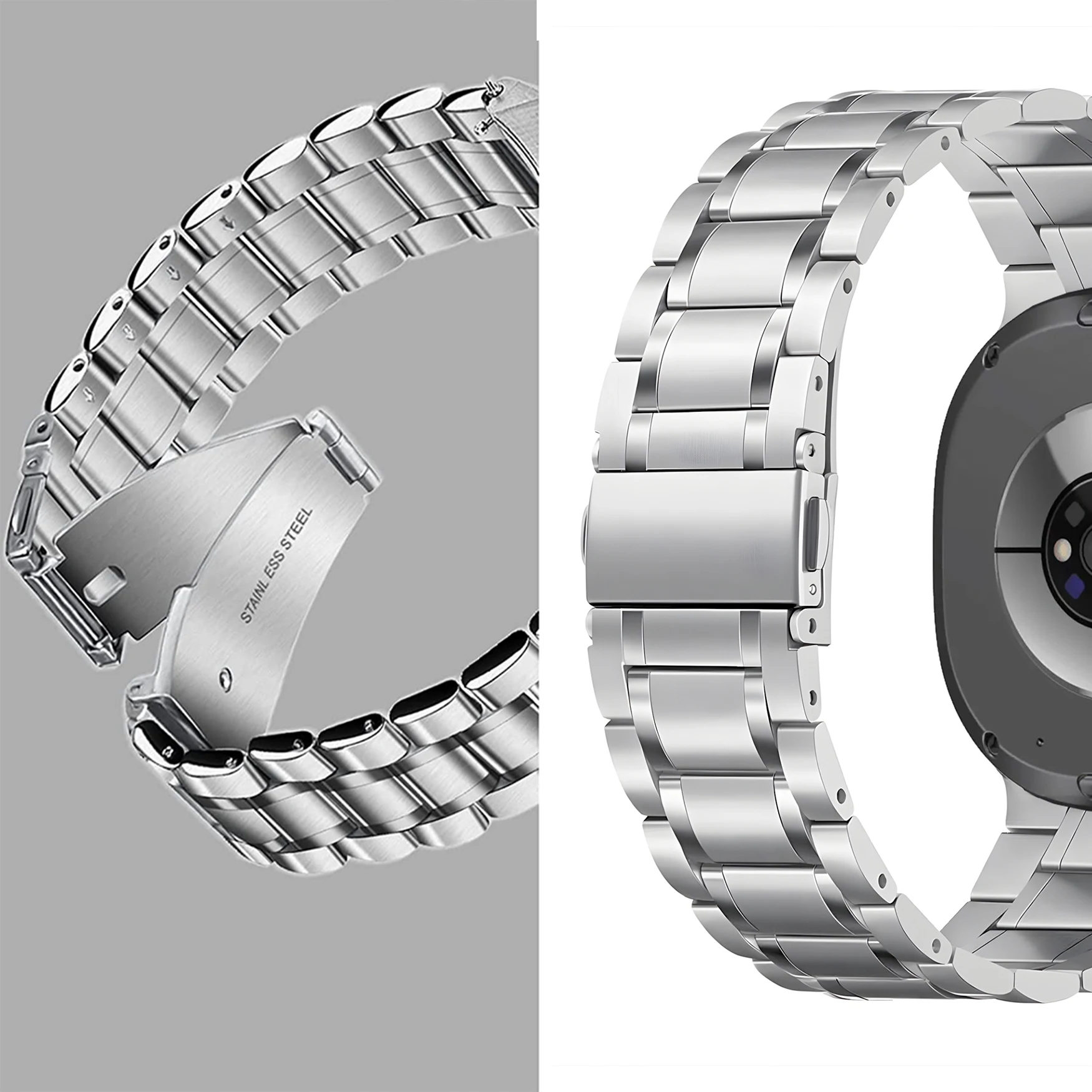 Correa de reloj de Metal sin huecos para Samsung Galaxy Watch 8, 40mm, 44mm y 8 clásicos de 46mm, accesorios de pulsera de acero inoxidable de lujo - imagen 5