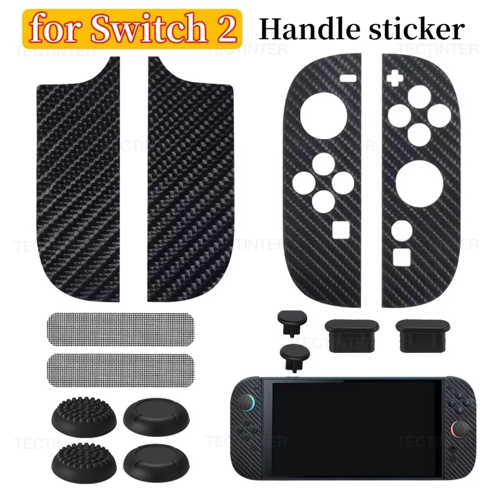 Kit a prueba de polvo para consola de juegos NS Switch 2, pegatina de piel, filtro de polvo, juego protector de malla, tapa de agarre de palanca de pulgar de silicona, tapón antipolvo - imagen 2