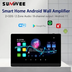 Sistema inteligente de Audio en casa Android 11, amplificador de sonido de teatro en pared, amplificador bluetooth con pantalla táctil, reproductor de música de fondo
