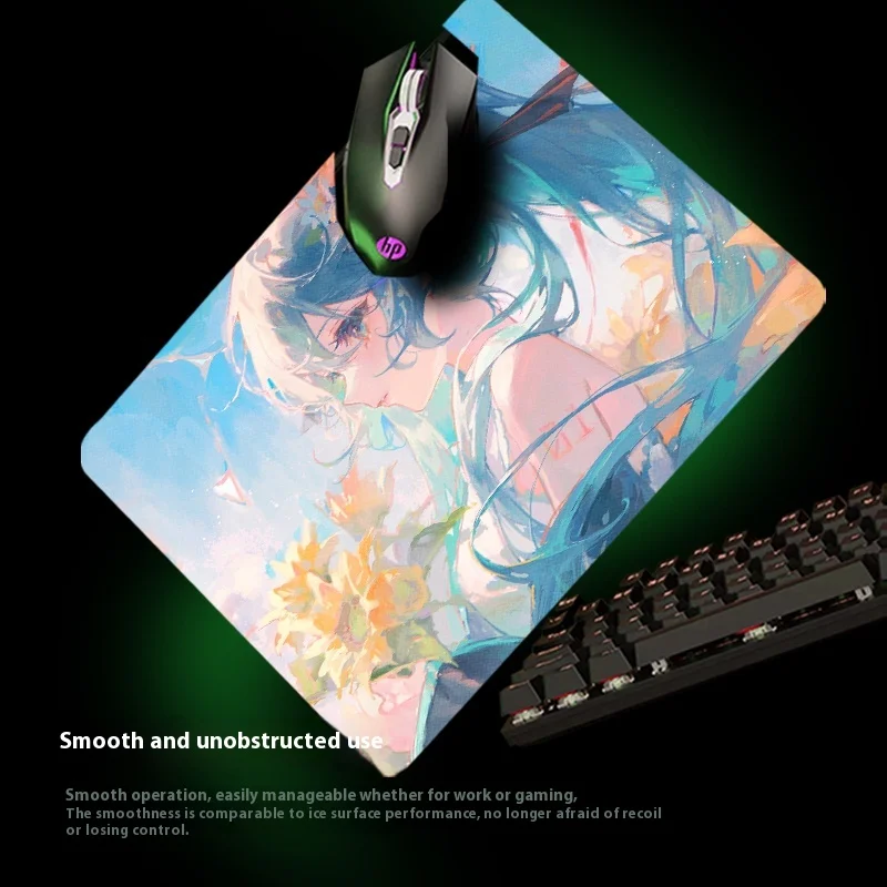 Alfombrilla de ratón de cristal fotovoltaico de Anime, personalizada, 400x450mm, refuerzo de gran tamaño, alfombrilla de ratón suave y estable para juegos FPS - imagen 3