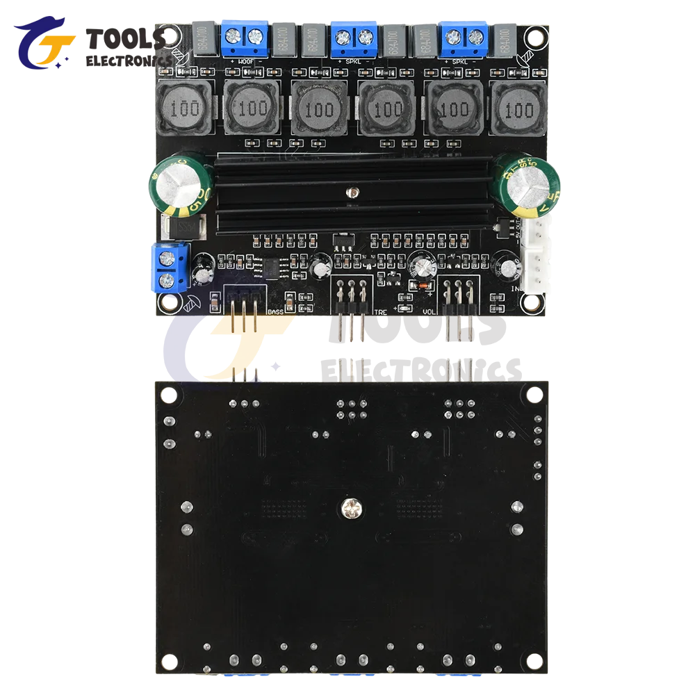 Placa amplificadora de Audio Digital HIFI para audiófilos DC 10-25V TPA3116D2, 50W x 2 + 100W, placa amplificadora para subwoofer de 2,1 canales de alta potencia - imagen 5